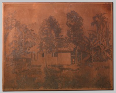 Buitenzorg, casa com vulcão no fundo de Willem Arnoldus Witsen