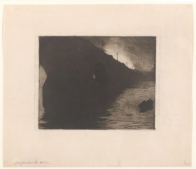 Vista da ponte de Waterloo no nevoeiro em Londres de Willem Arnoldus Witsen