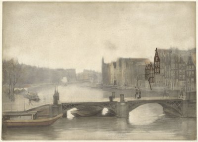 Vista do Binnen-Amstel na neblina de Willem Arnoldus Witsen