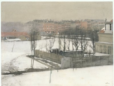 Vista do Oosterpark na neve de Willem Arnoldus Witsen
