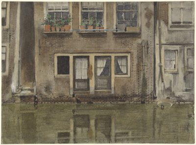 Casas em um canal em Amsterdã de Willem Arnoldus Witsen