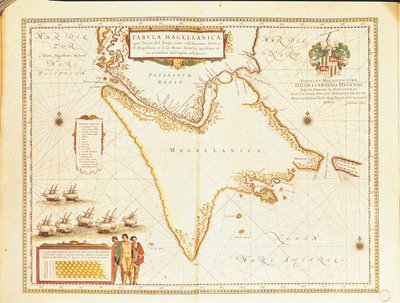 Estreito de Magalhães, do Theatrum Orbis Terrarum, de Willem e Joan Blaeu de Willem and Joan  Blaeu