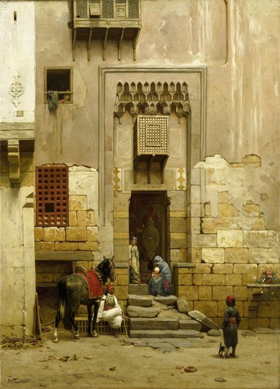 O pátio de uma casa no Cairo de Willem de Famars Testas