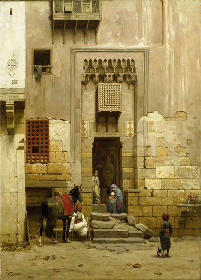 O pátio de uma casa no Cairo de Willem de Famars Testas