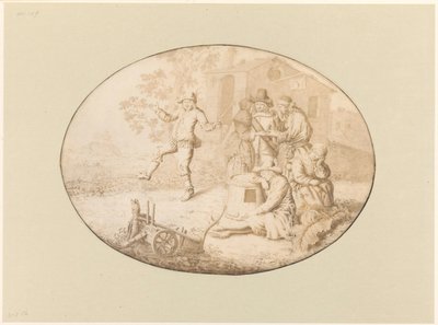 Casal elegante visitando um grupo de Roma de Willem de Heer
