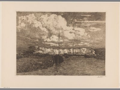 Paisagem dunar com escavação de areia e barcos
Pedreira de areia (título original) de Willem de Zwart (signed by artist)