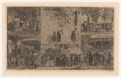 Seis esboços de um dia de mercado e uma feira de aldeia de Willem de Zwart (signed by artist)