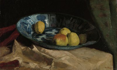 Natureza Morta com Maçãs numa Tigela Azul Delft de Willem de Zwart