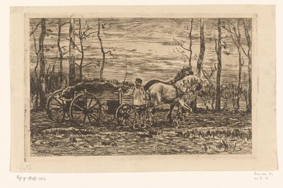 Vagão com talhadia puxado por dois cavalos Carrinho esticado com talhadia (título original) de Willem de Zwart