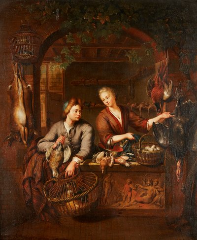 The Game Counter (óleo no painel) de Willem van (after) Mieris