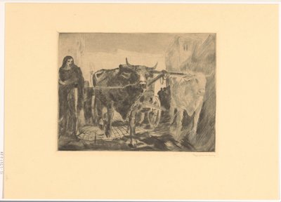 Dois bois em frente de uma carroça
Carrinho de boi (título original) de Willem van Konijnenburg (signed by artist)