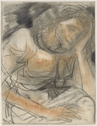 Mulher com a mão debaixo da cabeça de Willem van Konijnenburg