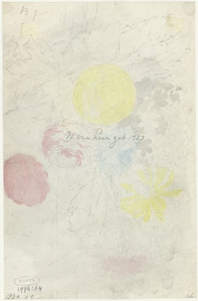 Esboço de um ramo de flores de Willem van Leen