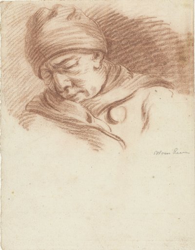Dorminhoco com chapéu (auto-retrato?) de Willem van Leen