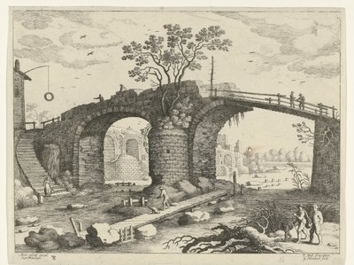 Ponte sobre um rio
Paisagens italianas (título da série) de Willem van Nieulandt (II)
