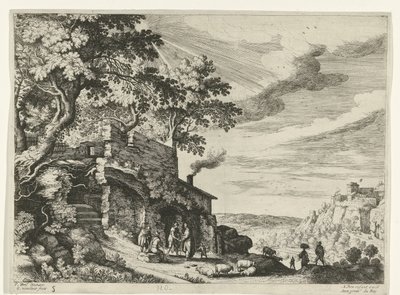 Pastores perto de uma ruína
Paisagens italianas (título da série) de Willem van Nieulandt (II)