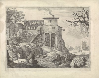Paisagem italiana com pousada de Willem van Nieulandt (II)