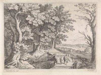 Paisagem com Abraão e Isaac Paisagens italianas (título da série) de Willem van Nieulandt (II)