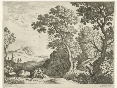 Paisagem com Diana e uma ninfa
Paisagens italianas (título da série) de Willem van Nieulandt (II)