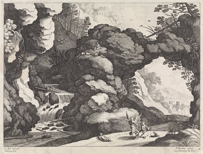 Paisagem com Hagar e Ismael Paisagens italianas (título da série) de Willem van Nieulandt (II)
