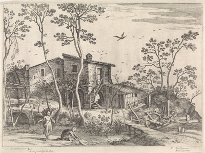 Paisagem com Tobias e o anjo
Paisagens italianas (título da série) de Willem van Nieulandt (II)