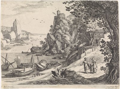 Paisagem com a expulsão de Hagar e Ishmael
Paisagens italianas (título da série) de Willem van Nieulandt (II)