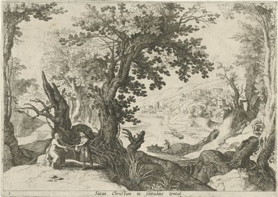 Paisagem com a tentação de Cristo
Satan Christum em solitudine tentat (título sobre o objecto)
Paisagens italianas com cenas bíblicas (título da série) de Willem van Nieulandt (II)