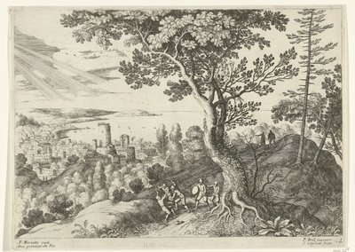 O viajante é atacado por assaltantes
Paisagens italianas (título da série) de Willem van Nieulandt (II)