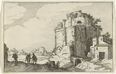 ruína romana Ruínas romanas e paisagens costeiras (série 1) (título da série) de Willem van Nieulandt (II)
