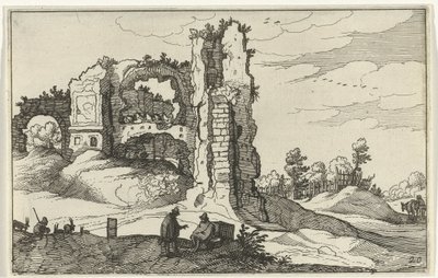 Ruínas com um portão
Ruínas romanas e paisagens costeiras (série 1) (título da série) de Willem van Nieulandt (II)