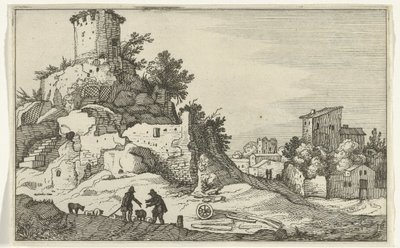Ruína de uma torre
Ruínas romanas e paisagens costeiras (série 1) (título da série) de Willem van Nieulandt (II)