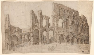 Ruínas do Coliseu em Roma de Willem van Nieuwlandt II