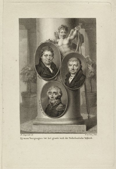 Memorial com os retratos de Joan Melchior Kemper, Cornelis Anthony Fannius Scholten, Gijsbert Carel Rutger Reinier van Brienen van Ramerus. NL-HlmNHA 1477 53011449 de Willem van Senus