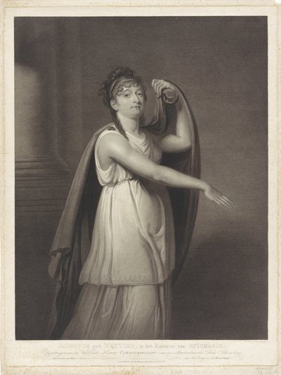 Retrato de Johanna Cornelia Ziesenis-Wattier Ziesenis b. Wattier, no personagem de Epicharis (título no objeto) de Willem van Senus