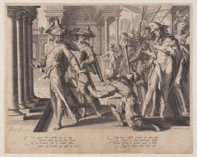 Alegoria da Justiça, placa 11 de Tronos da Justiça (Thronus Iustitiae) de Willem van Swanenburgh