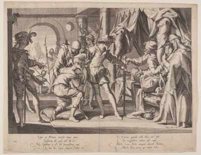 O Conde Guilherme permite a decapitação, chapa 7 de Tronos da Justiça (Thronus Iustitiae) de Willem van Swanenburgh