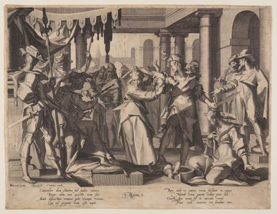 Julgamento de Salomão, placa 2 de Tronos da Justiça (Thronus Iustitiae) de Willem van Swanenburgh