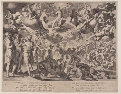 Juízo Final, placa 13 de Tronos da Justiça (Thronus Iustitiae) de Willem van Swanenburgh