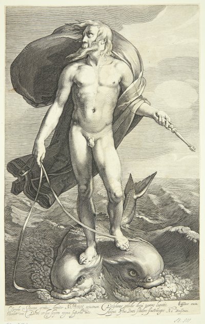 Netuno montado em dois golfinhos de Willem van Swanenburgh