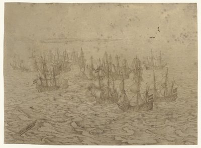 Batalha naval ao largo de uma costa de Willem van de Velde (I) (possibly)