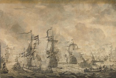 Batalha entre as frotas holandesa e sueca, no Sound, 8 de novembro de 1658 de Willem van de Velde (I)