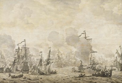 Episódio da Batalha entre as Frotas Holandesas e Suecas no Som, 8 de novembro de 1658 de Willem van de Velde (I)