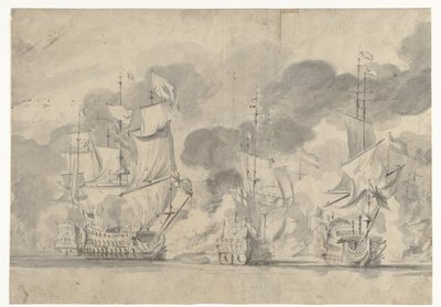 Batalha de Lowestoft em 13 de junho de 1665 de Willem van de Velde (I)