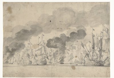 Batalha de Lowestoft em 13 de junho de 1665 de Willem van de Velde (I)