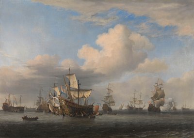 Navios ingleses capturados após a batalha de quatro dias Os navios capturados 