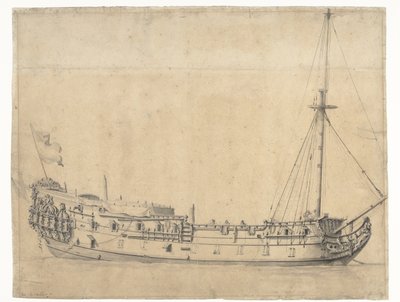 O Fiel George, criado após a Batalha do Mar de Quatro Dias em Junho de 1666 de Willem van de Velde (II)