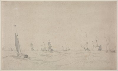 Envio em um mar agitado, 1665. de Willem van de Velde