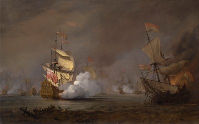 Batalha Marinha das Guerras Anglo-Holandesas de Willem van de Velde the Younger