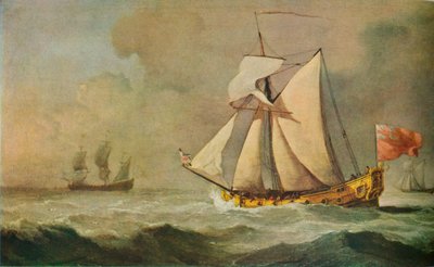 O iate de Cleveland no mar em uma brisa fresca, 1678 de Willem van de Velde the Younger