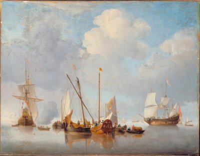 depois de W. v. d. Velde, o mais novo, A Lull. de Willem van de Velde the Younger